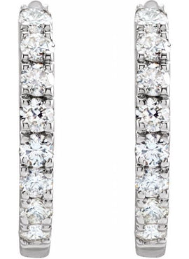 14K Yellow Gold 1/5 CTW Lab-Grown Diamond 10 mm Hoop Earrings