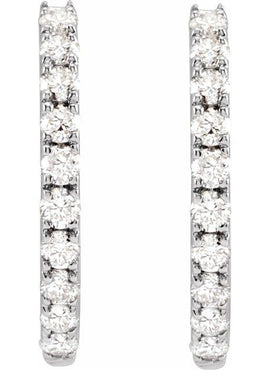 14K Yellow Gold 1/5 CTW Lab-Grown Diamond 10 mm Hoop Earrings