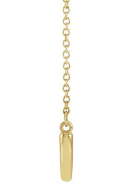 14K Rose Gold 22.2x9.3 mm Curved Bar 18