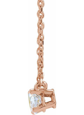 14K Yellow Gold 3/8 CT Natural Diamond Solitaire 16-18