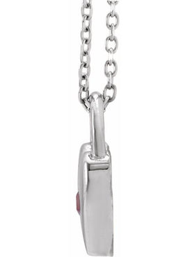 Platinum Natural Pink Sapphire Heart Lock Pendant