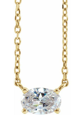 14K Yellow Gold 3/8 CT Natural Diamond Solitaire 16-18