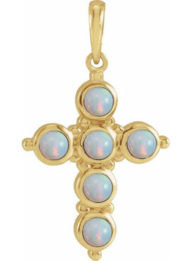 Platinum Natural Black Onyx Cross 16-18