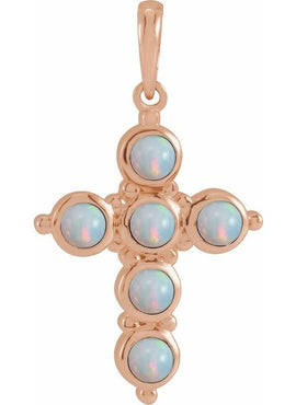 Platinum Natural Black Onyx Cross 16-18