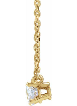 14K Yellow Gold 3/8 CT Natural Diamond Solitaire 16-18