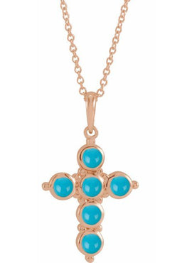 Platinum Natural Black Onyx Cross 16-18