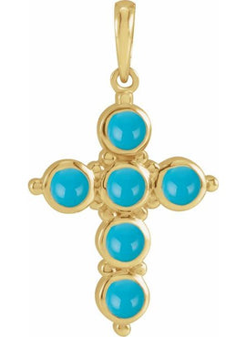 Platinum Natural Black Onyx Cross 16-18