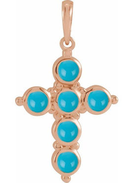 Platinum Natural Black Onyx Cross 16-18
