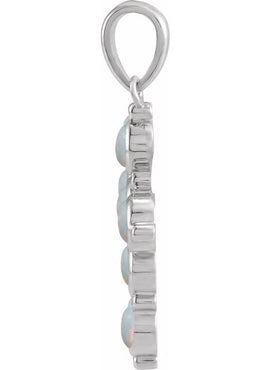 Platinum Natural Black Onyx Cross 16-18