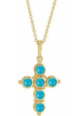 Platinum Natural Black Onyx Cross 16-18