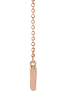 14K Rose Gold 22.2x9.3 mm Curved Bar 18