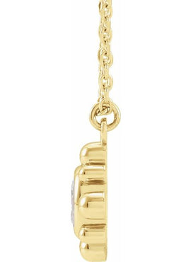 14K Yellow Gold 1/6 CT Natural Diamond Beaded 16-18