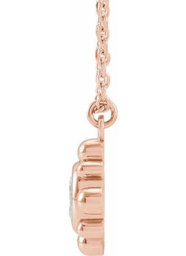14K Yellow Gold 1/6 CT Natural Diamond Beaded 16-18