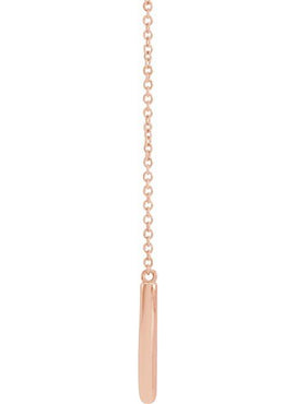 14K Rose Gold 22.2x9.3 mm Curved Bar 18