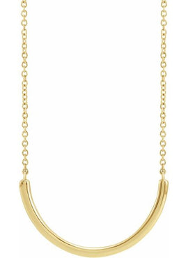 14K Rose Gold 22.2x9.3 mm Curved Bar 18