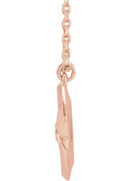 14K Rose Gold .01 CT Natural Diamond Star 16-18