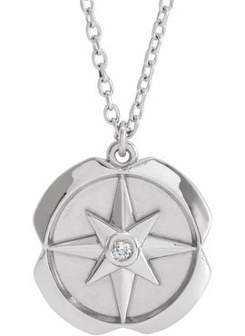 14K Rose Gold .01 CT Natural Diamond Star 16-18