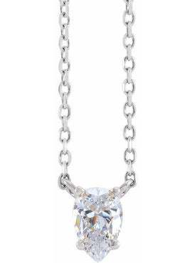 Sterling Silver 1/5 CT Natural Diamond Solitaire 16-18