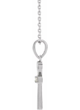Platinum .03 CT Natural Diamond Ankh Cross Pendant