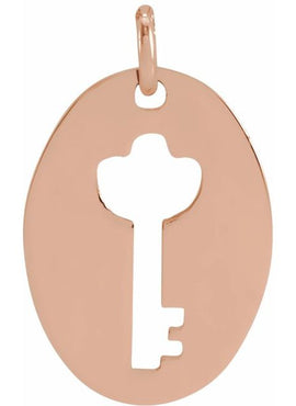 14K White Gold 9.9x5.8 mm Pierced Key Silhouette Pendant