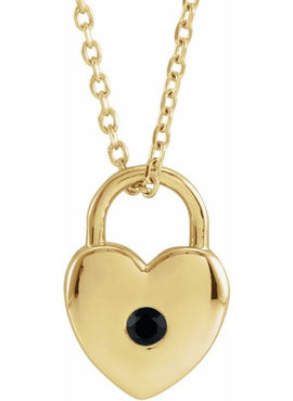 Platinum Natural Pink Sapphire Heart Lock Pendant