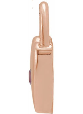 Platinum Natural Pink Sapphire Heart Lock Pendant
