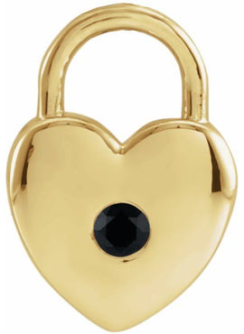 Platinum Natural Pink Sapphire Heart Lock Pendant