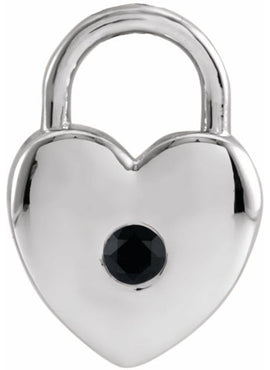 Platinum Natural Pink Sapphire Heart Lock Pendant