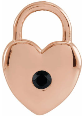 Platinum Natural Pink Sapphire Heart Lock Pendant