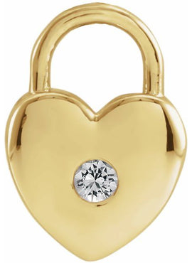 Platinum Natural Pink Sapphire Heart Lock Pendant