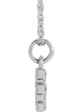 14K Yellow Gold .05 CTW Natural Diamond Petite Initial A 16-18