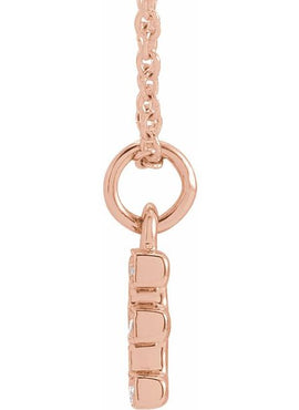 14K Yellow Gold .05 CTW Natural Diamond Petite Initial A 16-18