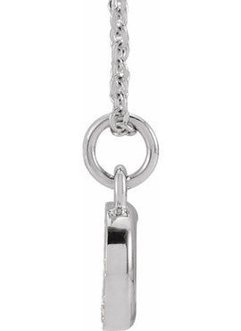 14K Yellow Gold .05 CTW Natural Diamond Petite Initial A 16-18