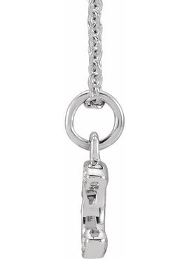 14K Yellow Gold .05 CTW Natural Diamond Petite Initial A 16-18