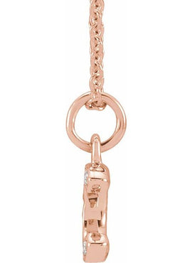 14K Yellow Gold .05 CTW Natural Diamond Petite Initial A 16-18