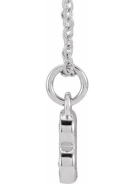 14K Yellow Gold .05 CTW Natural Diamond Petite Initial A 16-18