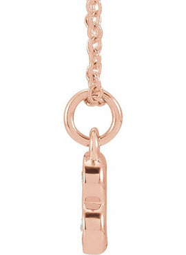 14K Yellow Gold .05 CTW Natural Diamond Petite Initial A 16-18
