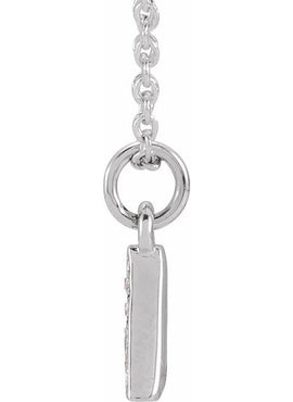 14K Yellow Gold .05 CTW Natural Diamond Petite Initial A 16-18