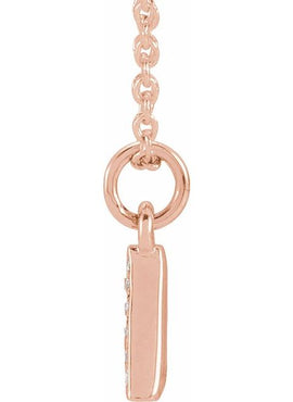 14K Yellow Gold .05 CTW Natural Diamond Petite Initial A 16-18