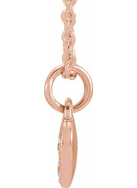 14K Yellow Gold .06 CTW Natural Diamond Petite Heart 16-18