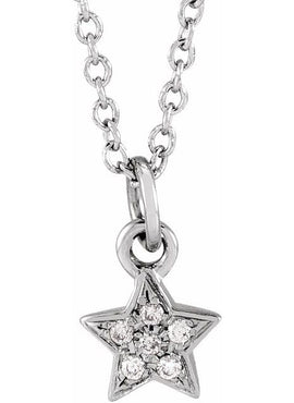 14K Yellow Gold .03 CTW Natural Diamond Youth Petite Star 15