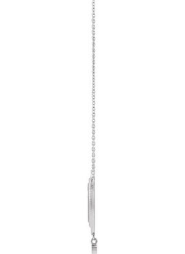 Sterling Silver .015 CT Natural Diamond Rosary Cross 18
