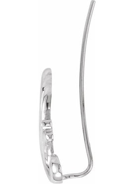 14K White Gold Left Ear Climber