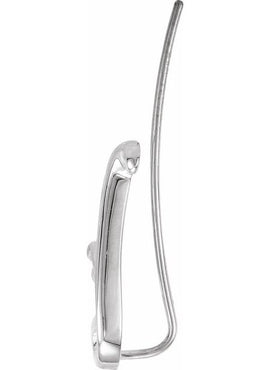14K White Gold Left Ear Climber