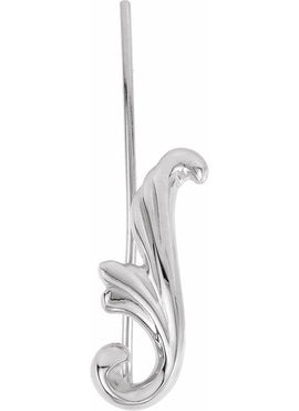 14K White Gold Left Ear Climber