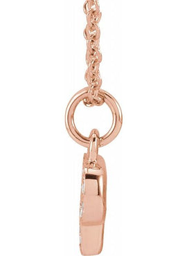 14K Yellow Gold .05 CTW Natural Diamond Petite Initial A 16-18