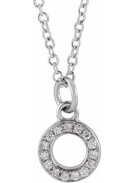 14K Yellow Gold .05 CTW Natural Diamond Petite Initial A 16-18