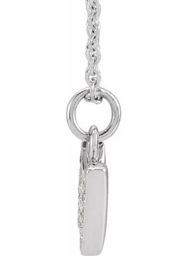 14K Yellow Gold .05 CTW Natural Diamond Petite Initial A 16-18
