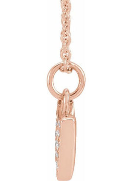 14K Yellow Gold .05 CTW Natural Diamond Petite Initial A 16-18