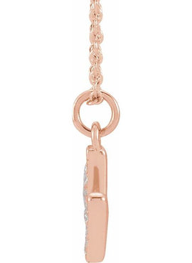 14K Yellow Gold .05 CTW Natural Diamond Petite Initial A 16-18